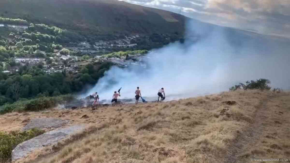People desperately try to stop New Tredegar wildfire spreading to homes