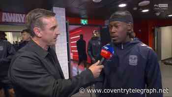 Gary Neville puts Coventry City star on the spot in Arsenal tunnel over his contract