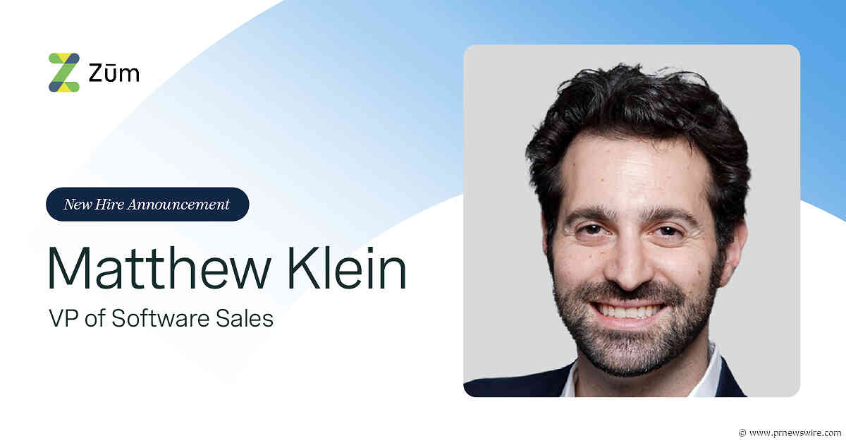 Zum Appoints Matthew Klein as VP of Software Sales