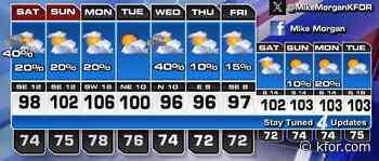 Some saw more clouds, even some rainfall Friday. Our Oklahoma weekend will feature more high heat and also at least a few storm chances.