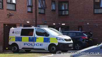 Alleged murder victim found with single stab wound in communal area of Stockton flats
