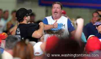 Protester ejected from Trump rally was wearing 'Kill Your Local Pedophile' shirt