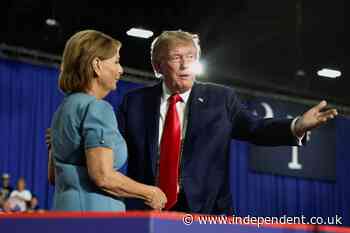 Trump interrupted by protester as he stumps for Darline Graham after debate gaffe