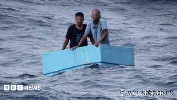 Watch: Fishermen rescued after five days adrift in cool box