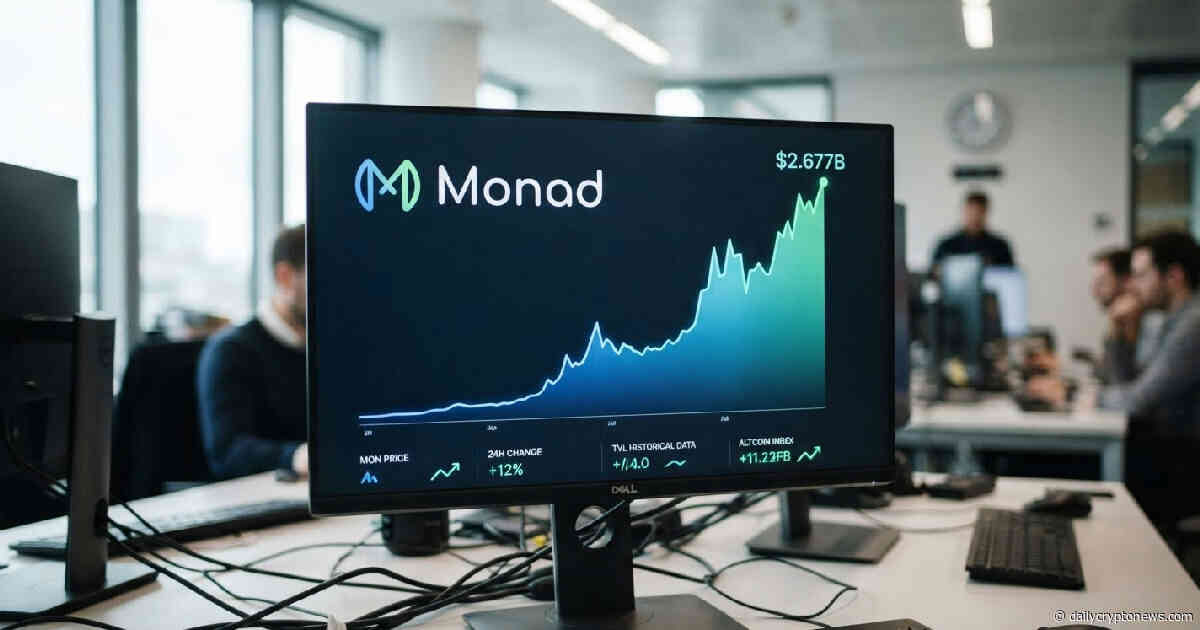 Monad (MON) surges 12% as TVL hits $2.677 billion