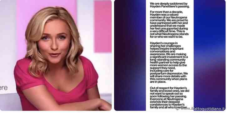 “Sbagliammo a non sostenerla durante la depressione post-partum”: Neutrogena chiede scusa dopo la morte di Hayden Panettiere