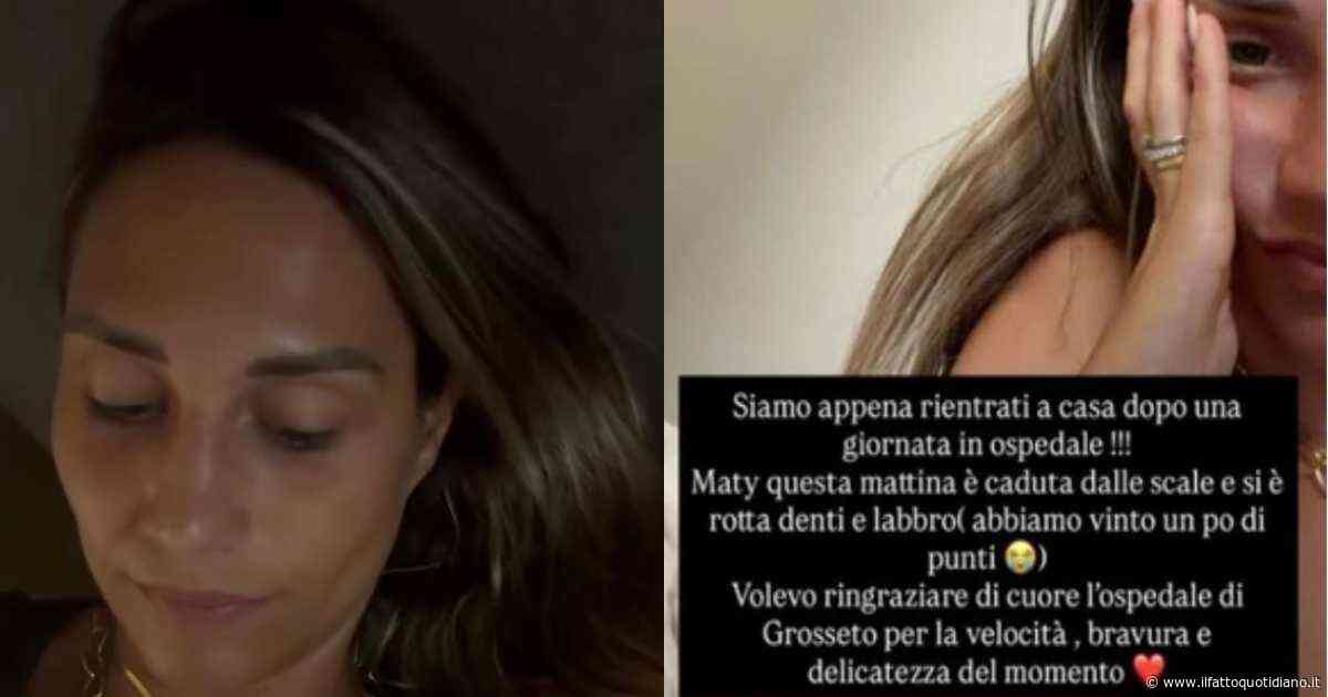 “Siamo rimasti otto ore in ospedale, le hanno fatto l’anestesia, aveva una profonda lacerazione. Si è rotta il labbro e i denti”: la figlia di Beatrice Valli e Marco Fantini cade e si ferisce al volto