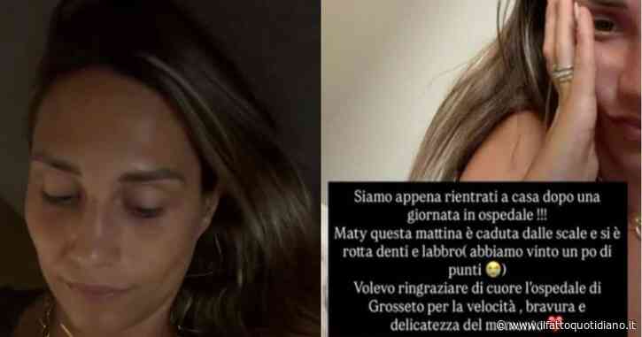 “Siamo rimasti otto ore in ospedale, le hanno fatto l’anestesia, aveva una profonda lacerazione. Si è rotta il labbro e i denti”: la figlia di Beatrice Valli e Marco Fantini cade e si ferisce al volto