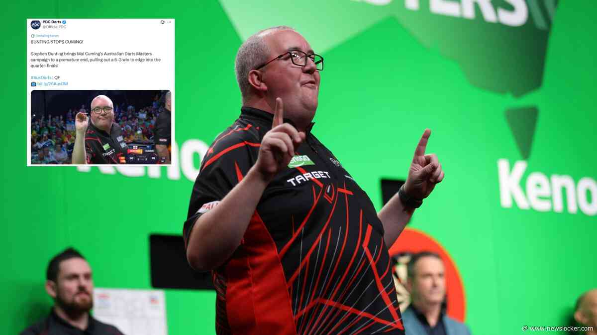 Dartbond PDC krijgt lachers op de hand met dubbelzinnige teksten: ’Bunting stops Cuming’