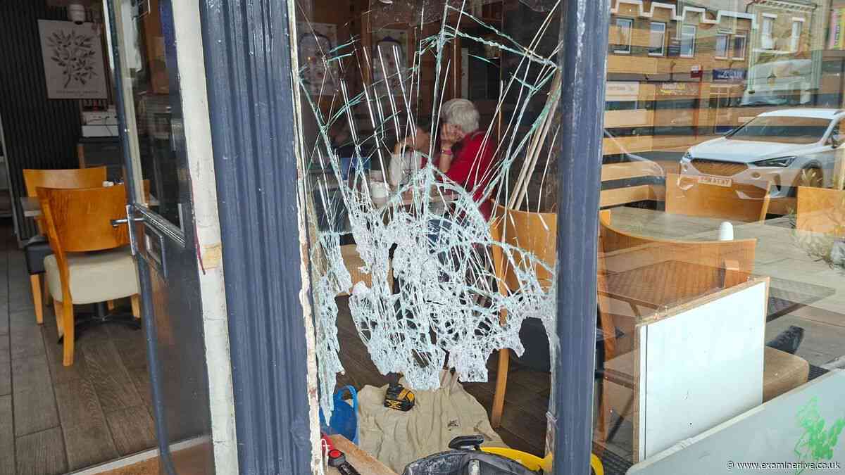 Café owner's fury after thieves smash window for 'just a few quid'