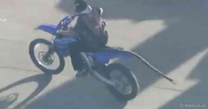 Teen biker has time to stop for gas in middle of wild police chase