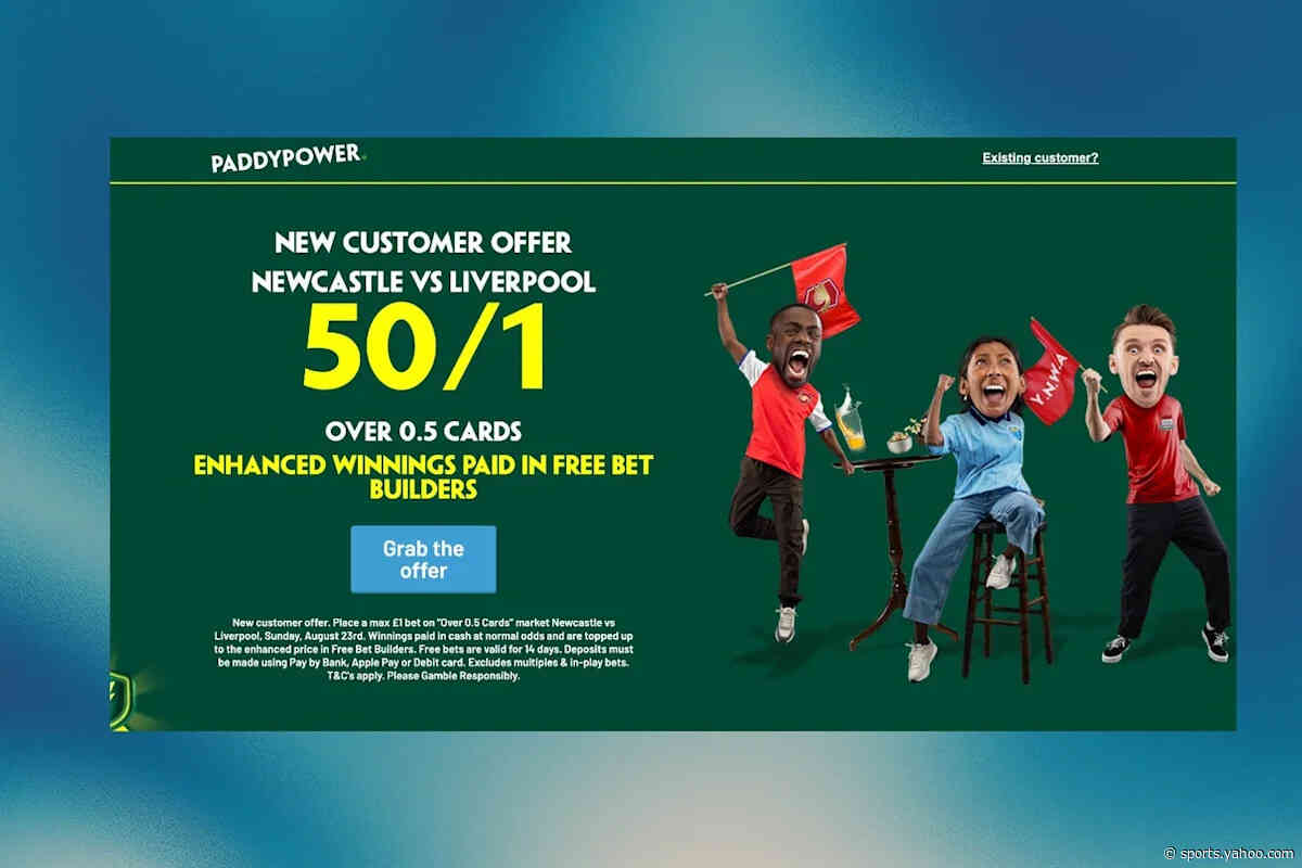 Paddy Power betting offer: 50/1 on over 0.5 cards in Newcastle v Liverpool