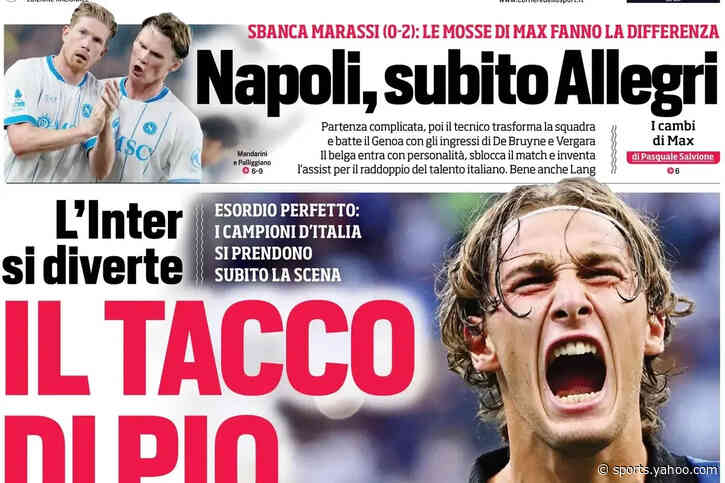 Today’s Papers: Inter set the pace, Esposito show, Genoa fury at Napoli winner