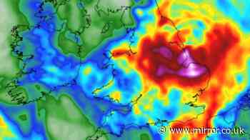 UK weather maps show 20 counties face heavy rain during 'Spanish plume' – list