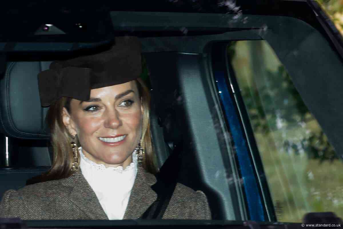 Smiling Kate joins King, Queen and other royals at church service ahead of Harry and Meghan return