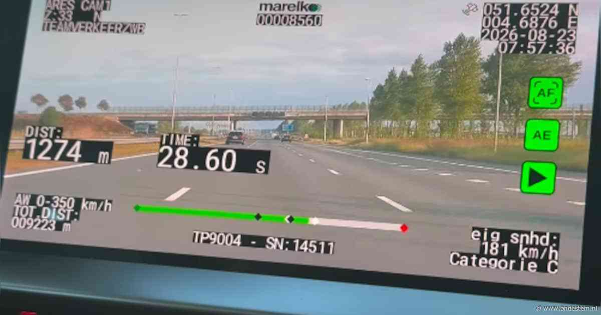 Hardrijder raakt auto kwijt na forse snelheidsovertreding op de A16