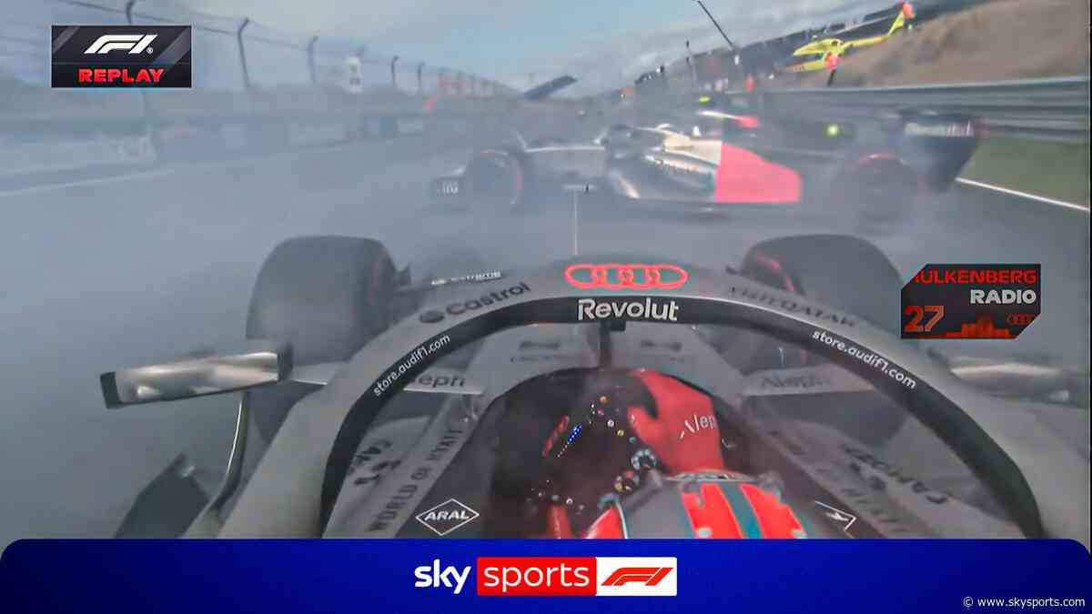 'It's reflex!' | Incredible pictures show Hulkenberg narrowly avoid team-mate!