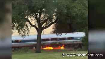 Car catches on fire after Amtrak train collision in Fort Lauderdale