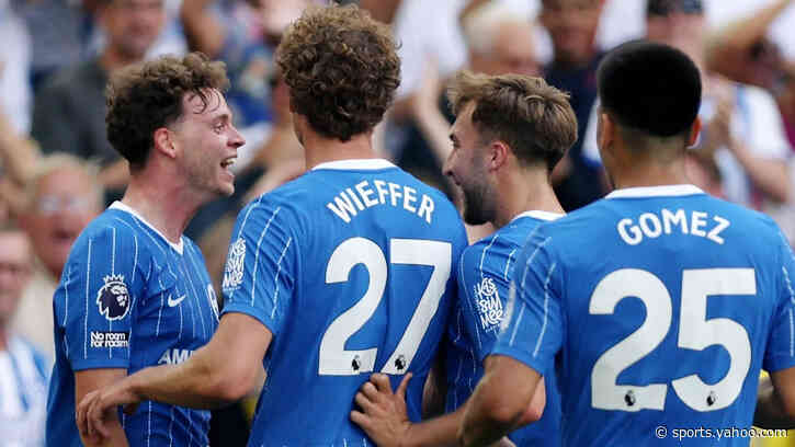 Brighton thrash 10-man Villa in opener