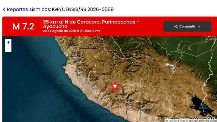 Gobierno de Perú declara en emergencia cinco distritos afectados por terremoto de 7,2