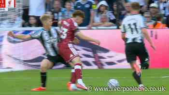 Liverpool get instant penalty verdict after Lewis Hall moment of madness for Newcastle