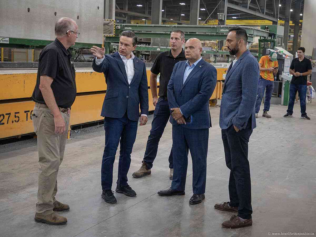 Poilievre takes aim at federal government taxes, fees during visit at Stubbe's Precast in Brant County