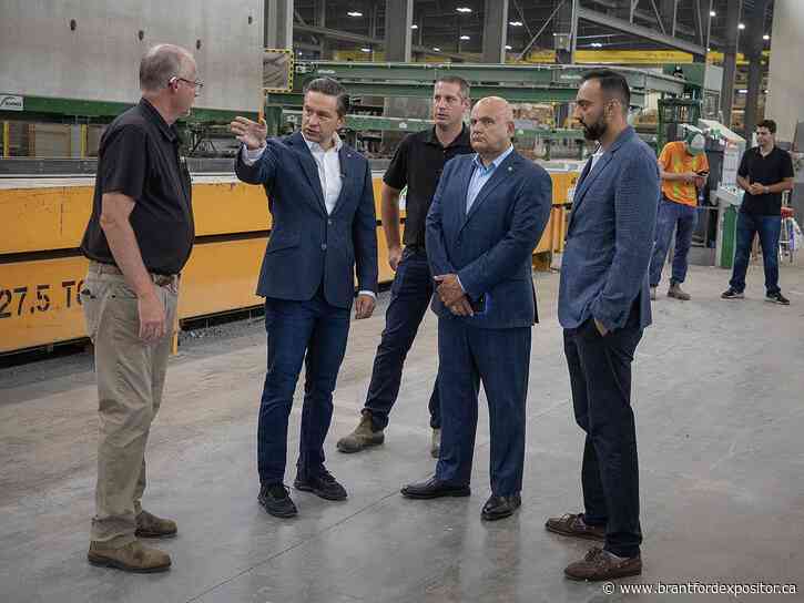 Poilievre takes aim at federal government taxes, fees during visit at Stubbe's Precast in Brant County