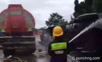 Panic as petrol tanker falls, causes obstruction on Anambra road