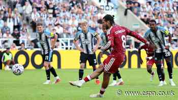 Newcastle 2-2 Liverpool: Dominik Szoboszlai scores last-gasp penalty as points shared at St. James Park