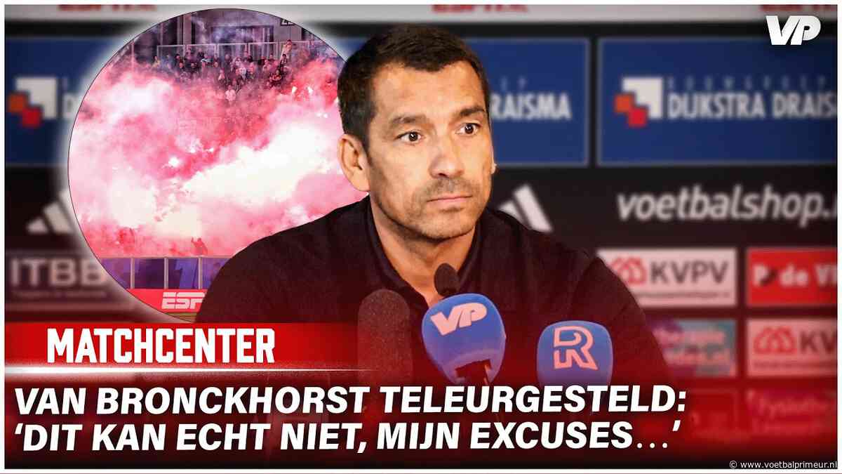 Van Bronckhorst reageert teleurgesteld: 'Kan echt niet, hoort niet in een stadion'
