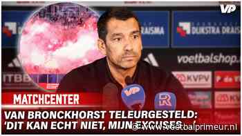Van Bronckhorst reageert teleurgesteld: 'Kan echt niet, hoort niet in een stadion'
