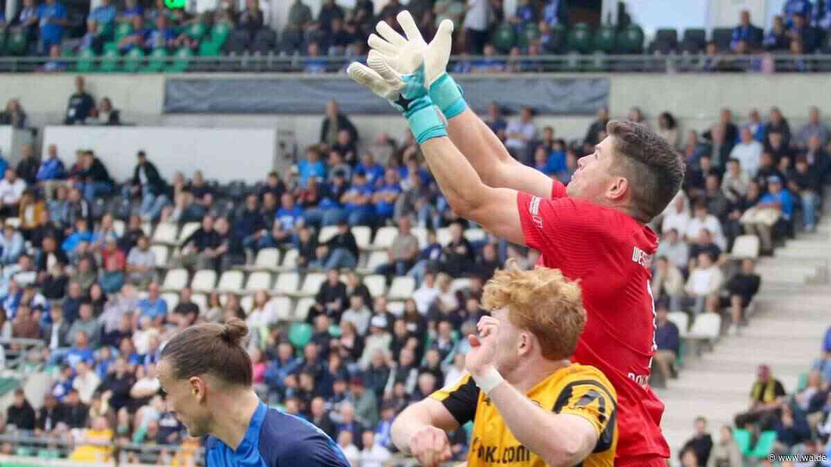 Sechs Gegentore gegen Dynamo Dresden – doch Rhynerns Torwart Christopher Balkenhoff hat seinen Moment
