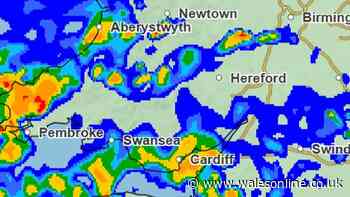 Weather maps show heavy, thundery rain forecast for Wales