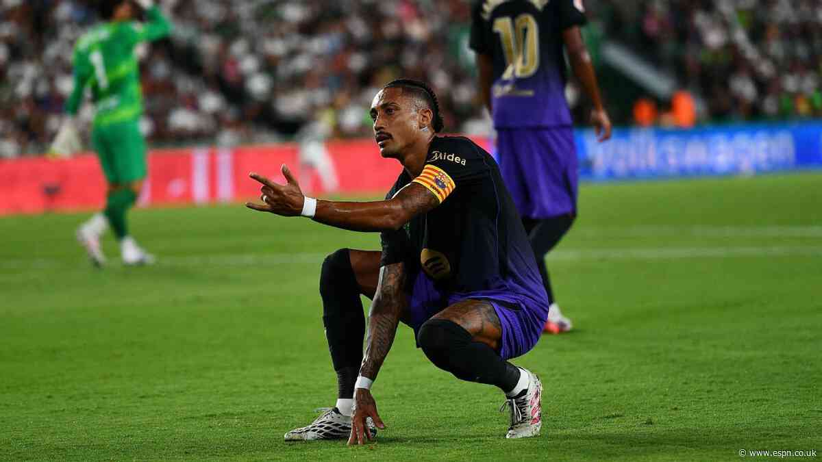 Raphinha stars as Barcelona thump Elche 5-0