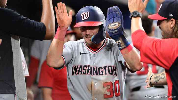 Nationals outfielder does his best Spider-Man impression for one of baseball's best catches of the year