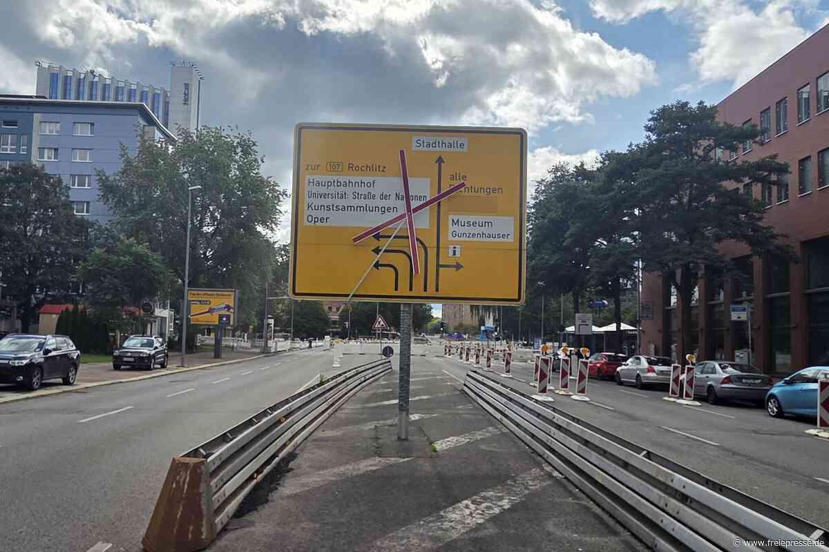Baustellen in Chemnitz: Glösaer Straße und Wartburgstraße ab Montag voll gesperrt