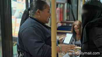 Moment fare dodger claims she doesn't understand English after being caught using her teenage daughter's free pass on packed London bus