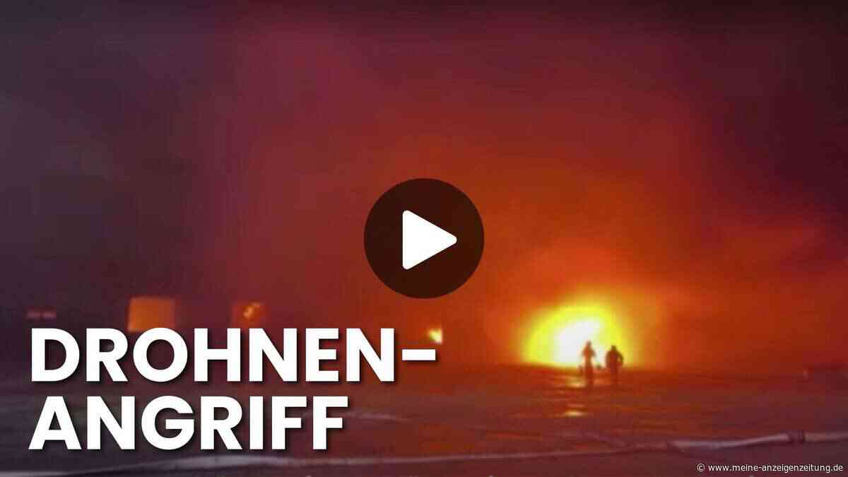 Ukraine-Drohne trifft Ozon-Lager – Video zeigt Feuerball