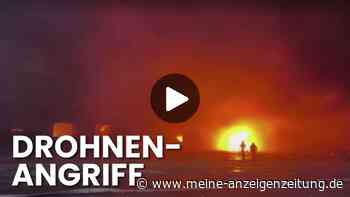 Ukraine-Drohne trifft Ozon-Lager – Video zeigt Feuerball