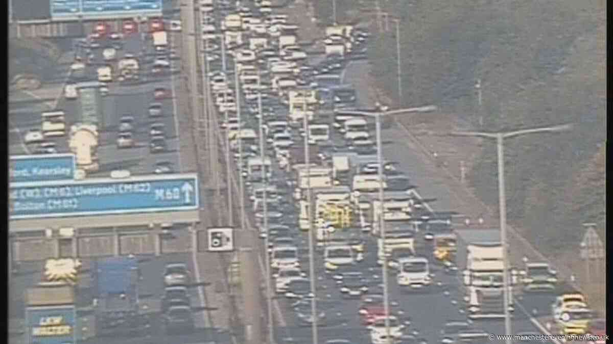 M60 LIVE as all traffic stopped on stretch of motorway amid crash
