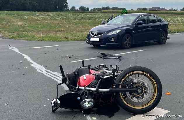 POL-COE: Lüdinghausen-Seppenrade, B 474/Motorradfahrer bei Verkehrsunfall verletzt - Bundesstraße zeitweise gesperrt