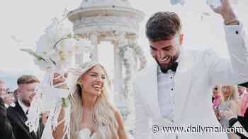 Love Island's Molly Smith and Tom Clare are married: Reality star bride stuns in a beaded bridal gown as the couple tie the knot in Mallorca after meeting on dating show