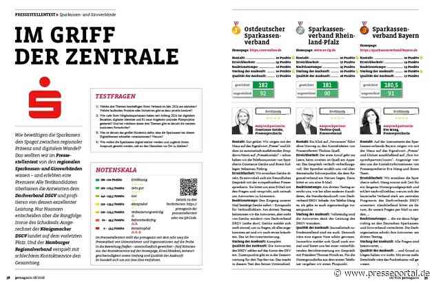 prmagazin-Pressestellentest: Sparkassen-Dachverband DSGV wird zur Stimme einer ganzen Branche - und verpasst selbst einen Spitzenplatz