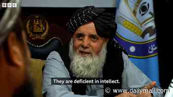 Moment Afghan teen begs Taliban official for divorce from violent husband - before he refuses and brands women 'deficient in intellect'