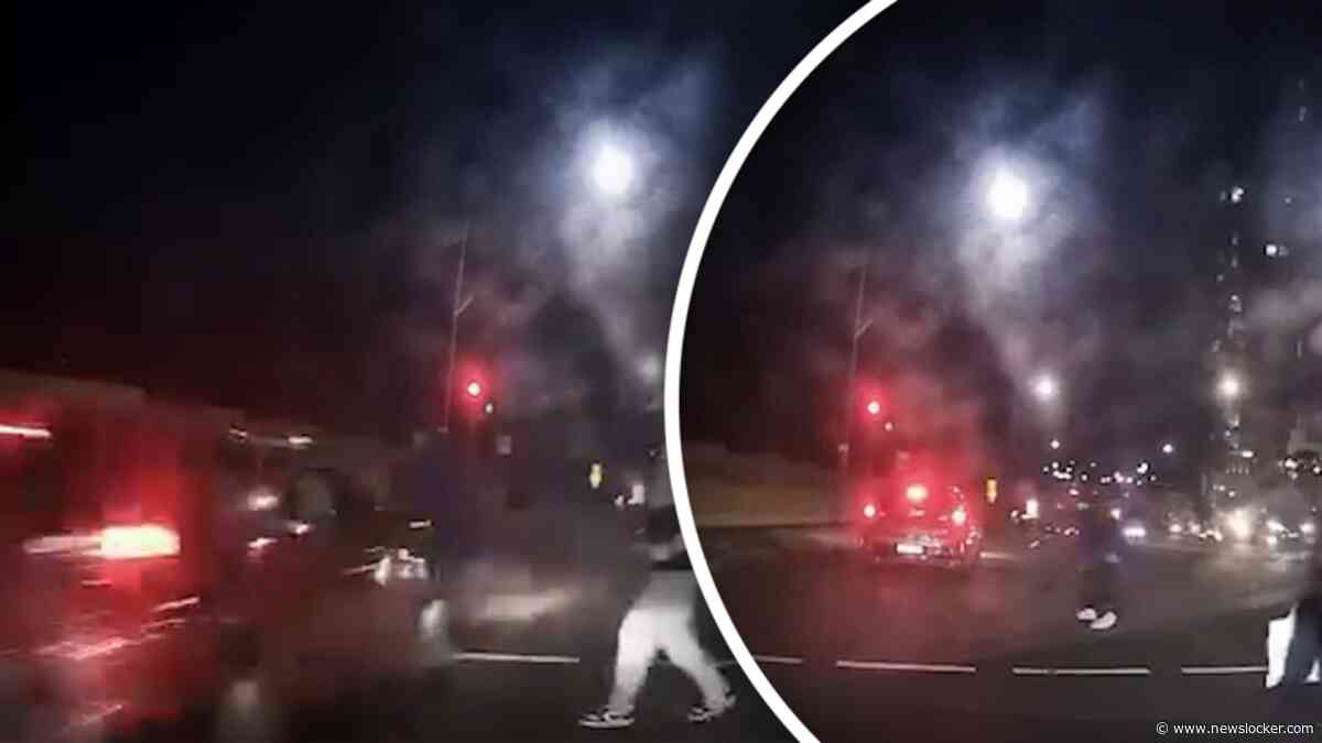 Dashcam filmt opmerkelijke reactie na aanrijding in Australië