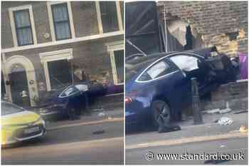 Driver escapes unscathed after car crashes into house in Bethnal Green