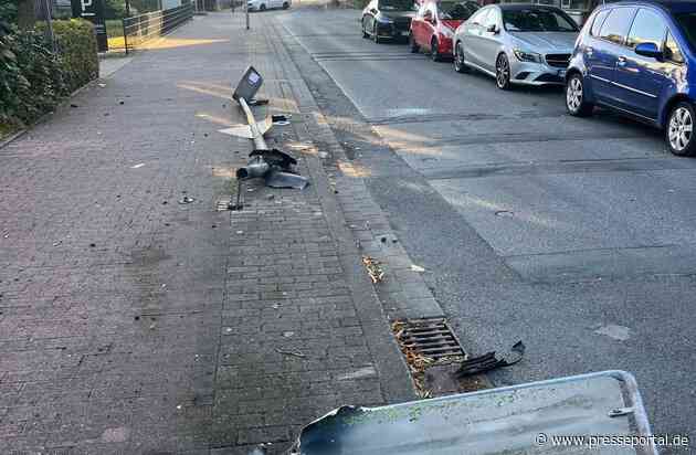 POL-HAM: Umgeknickte Straßenlaterne und Verkehrszeichen: Polizei stellt flüchtigen Audi-Fahrer