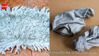 DIY: Turn an old sock into a handy mop cover for dust-free floors