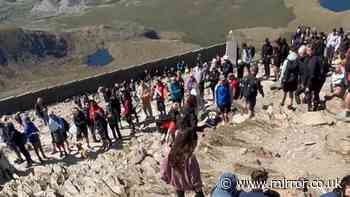 Rows break out at top of Mount Snowdon amid 'hour-long queues' to reach summit