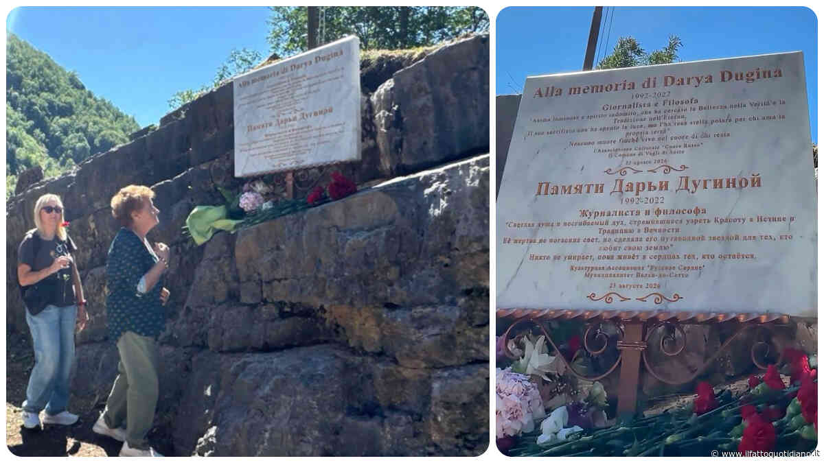 Una targa per Darja Dugina, figlia dell’ideologo di Putin: polemica a Vagli di Sotto, in Lucchesia